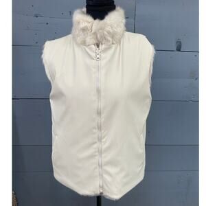 Dressbarn Faux Fur Reversible Vest Size M